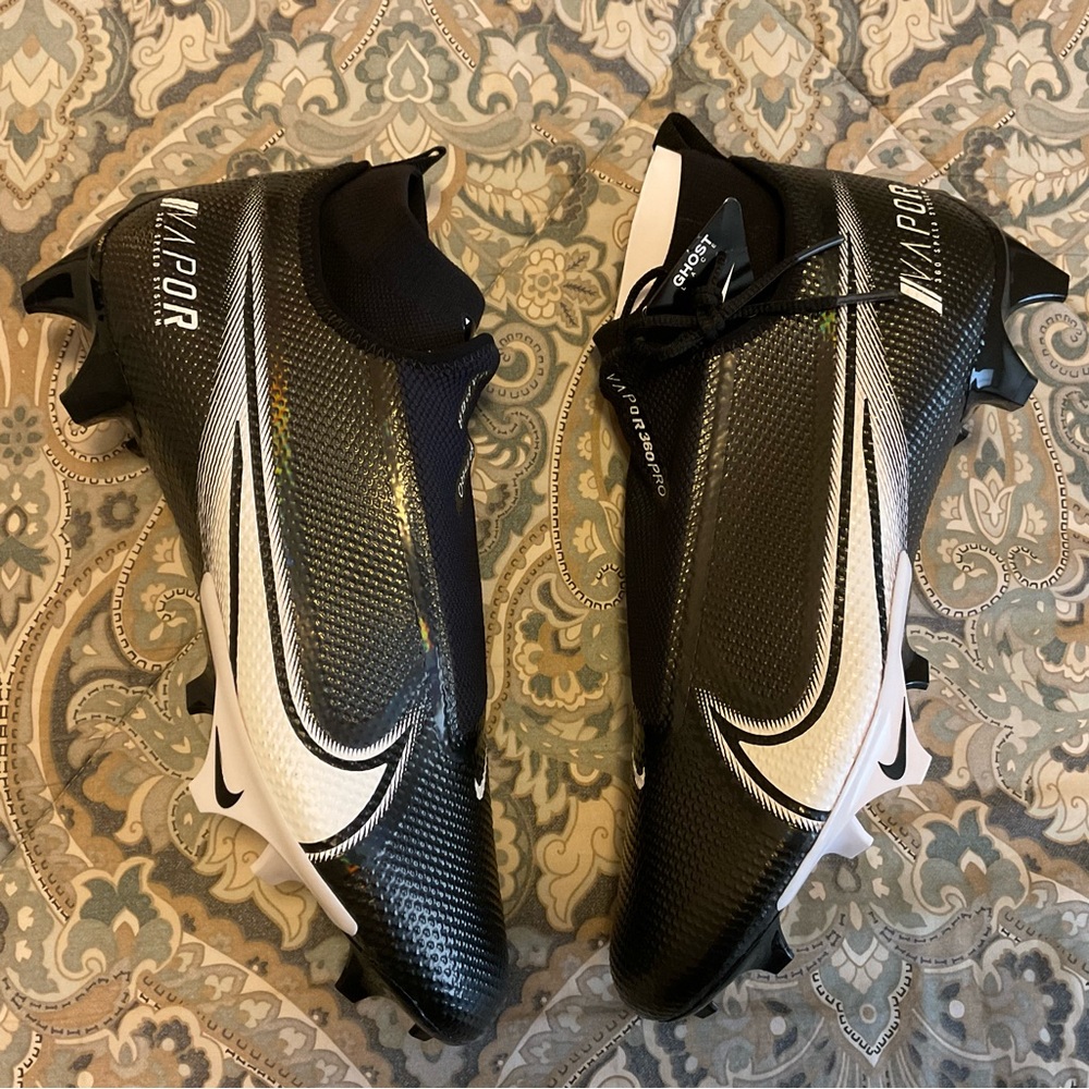 New Nike Vapor Edge Pro 360 Black Iridescent Football Cleats Mens Sz 12